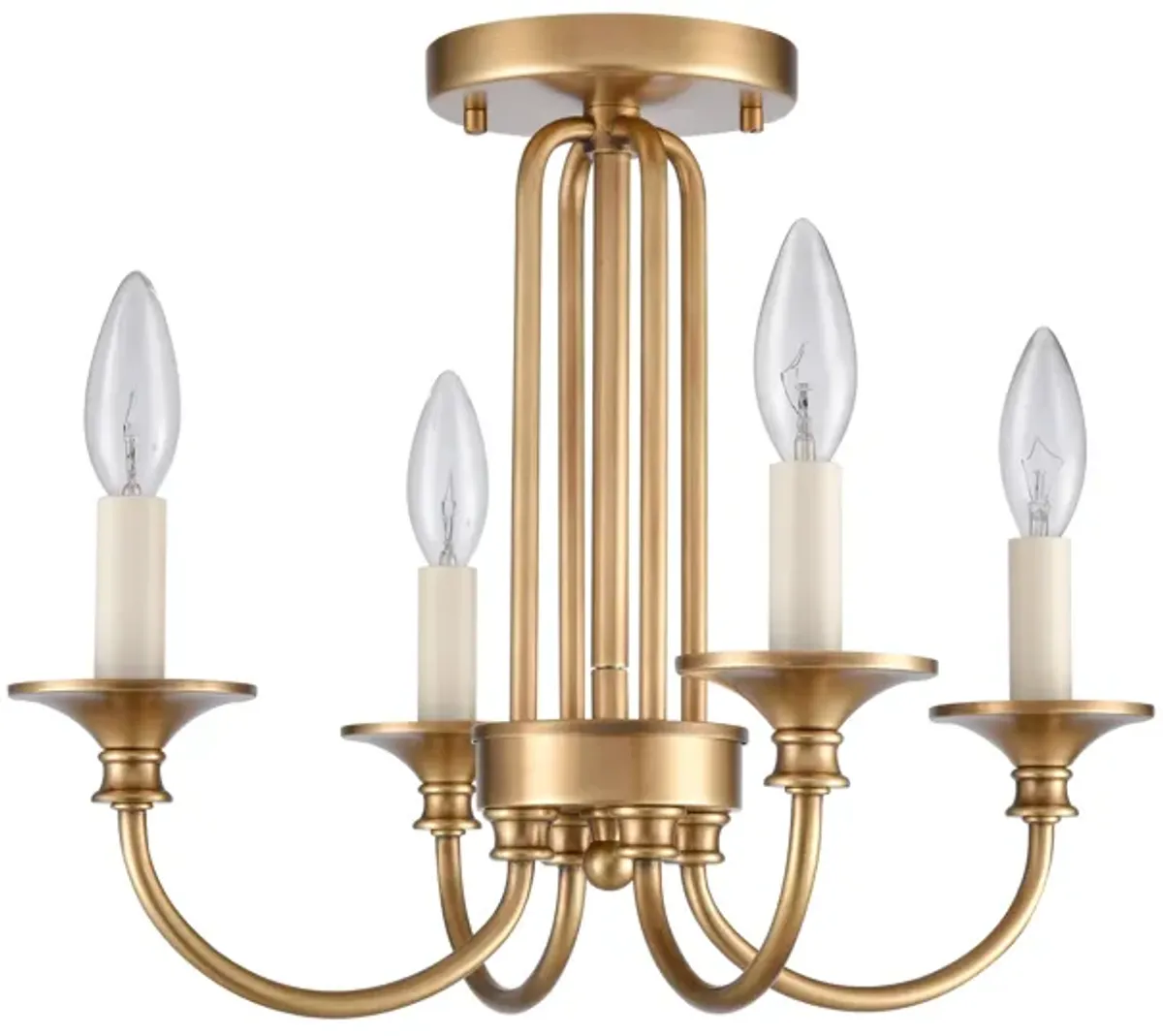 Cecil 16'' Wide 4-Light Semi Flush Mount - Natural Brass