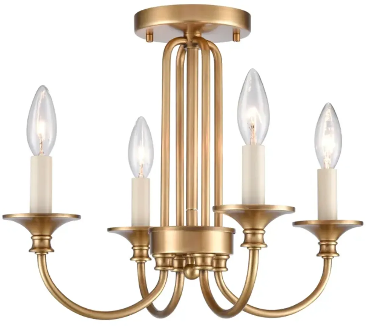 Cecil 16'' Wide 4-Light Semi Flush Mount - Natural Brass