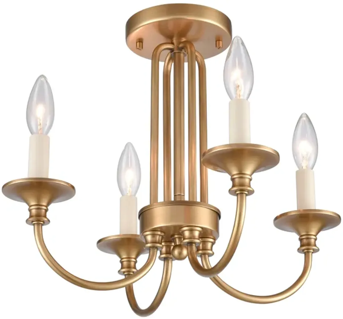 Cecil 16'' Wide 4-Light Semi Flush Mount - Natural Brass