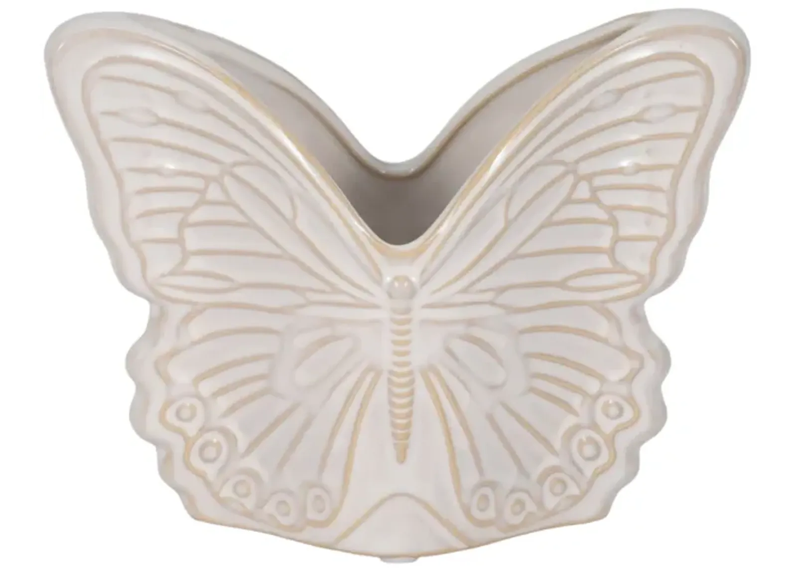 7" Butterfly Planter, Ivory