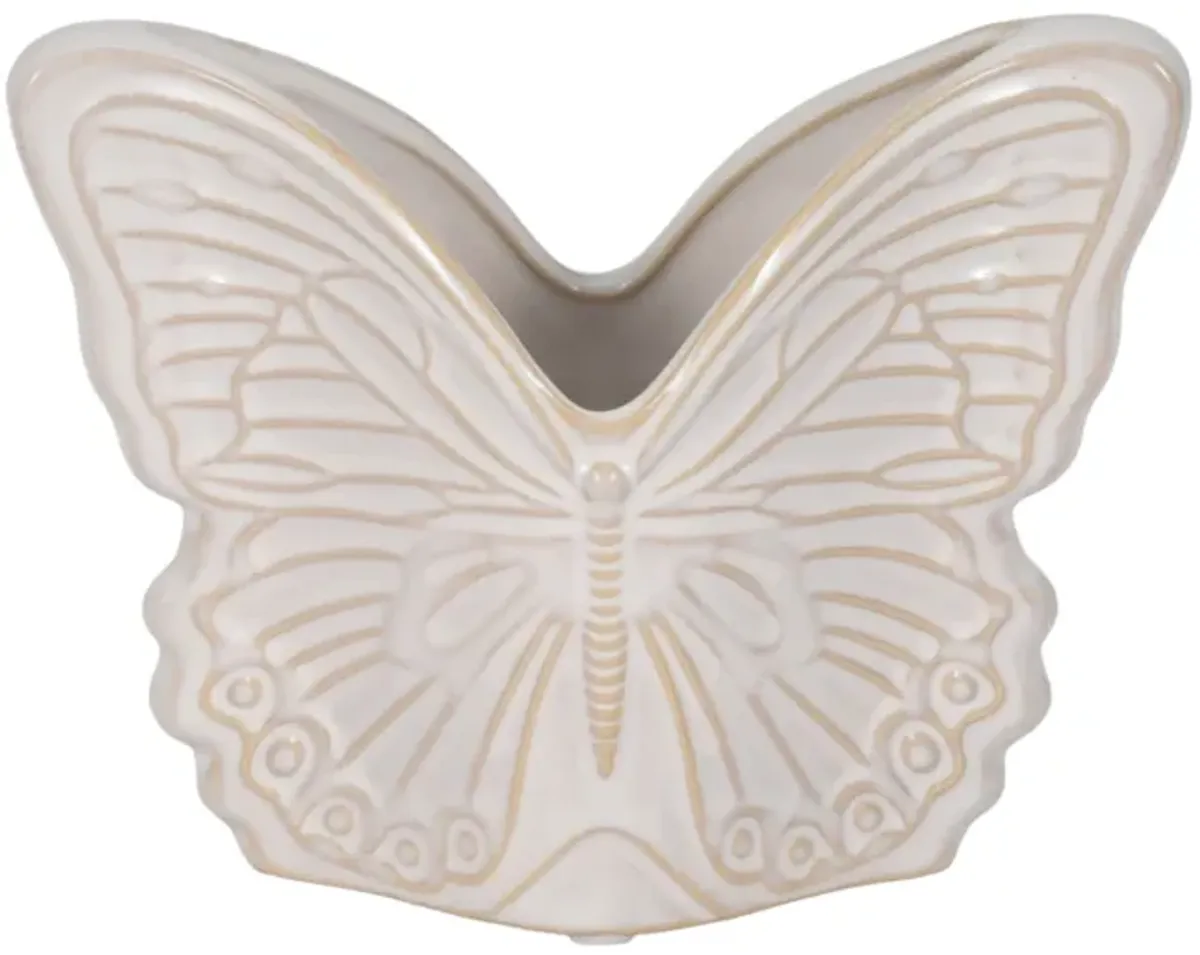 7" Butterfly Planter, Ivory