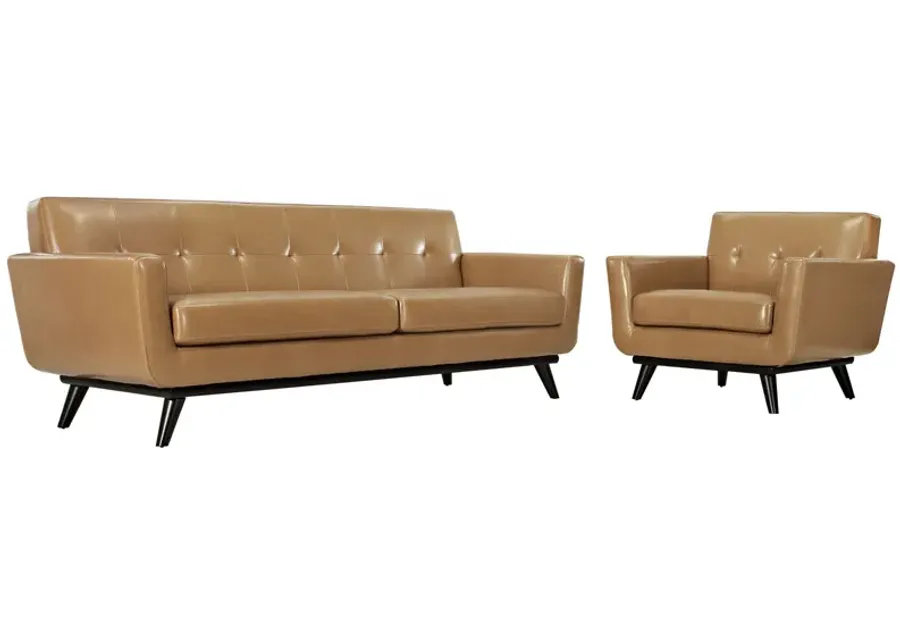 Engage 2 Piece Leather Living Room Set