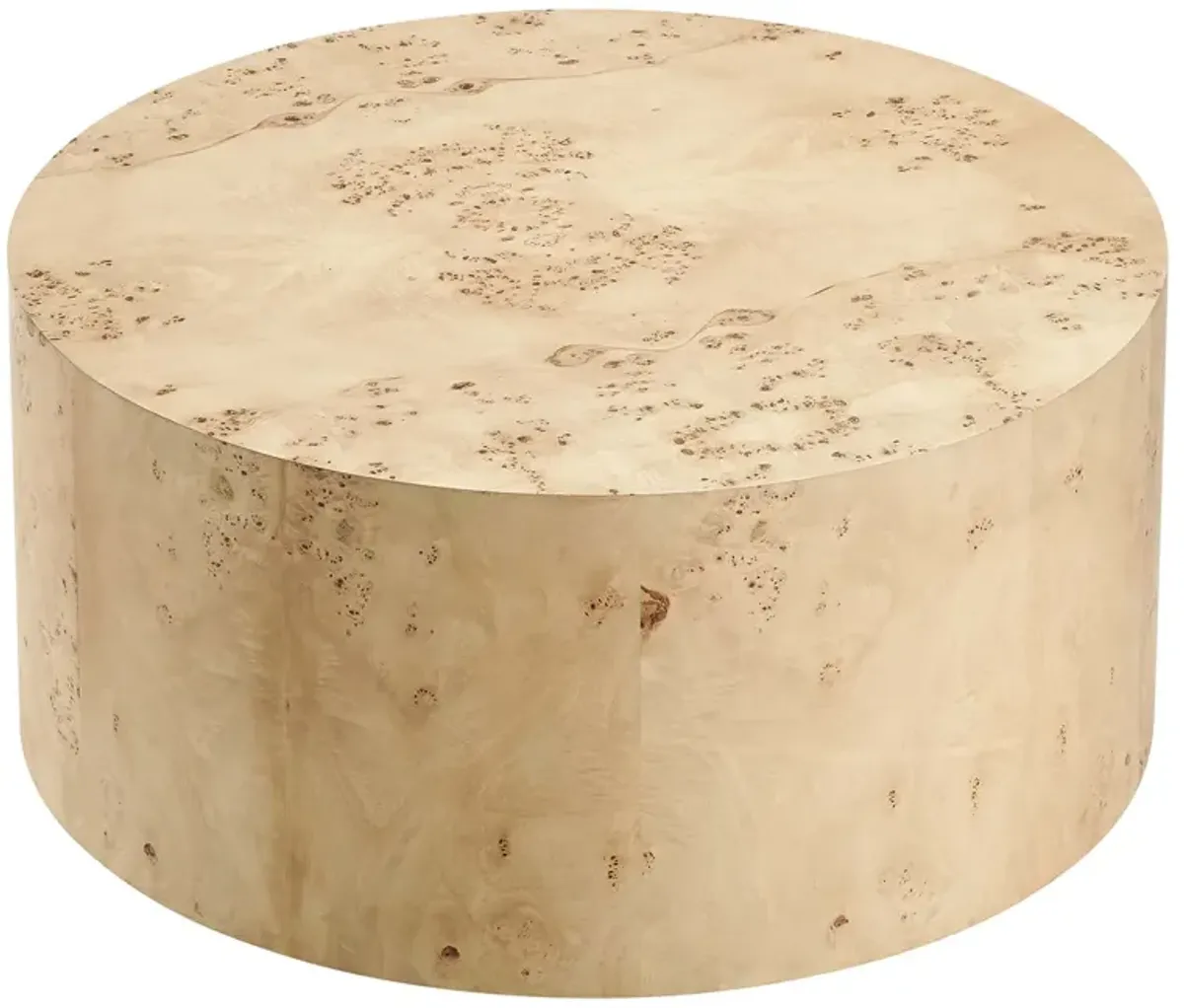 Cosmos 35" Round Burl Wood Coffee Table