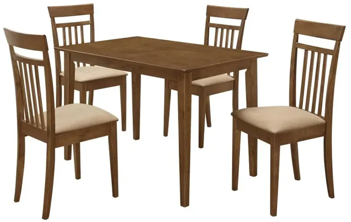 Robles 5-piece Dining Set Chestnut and Tan