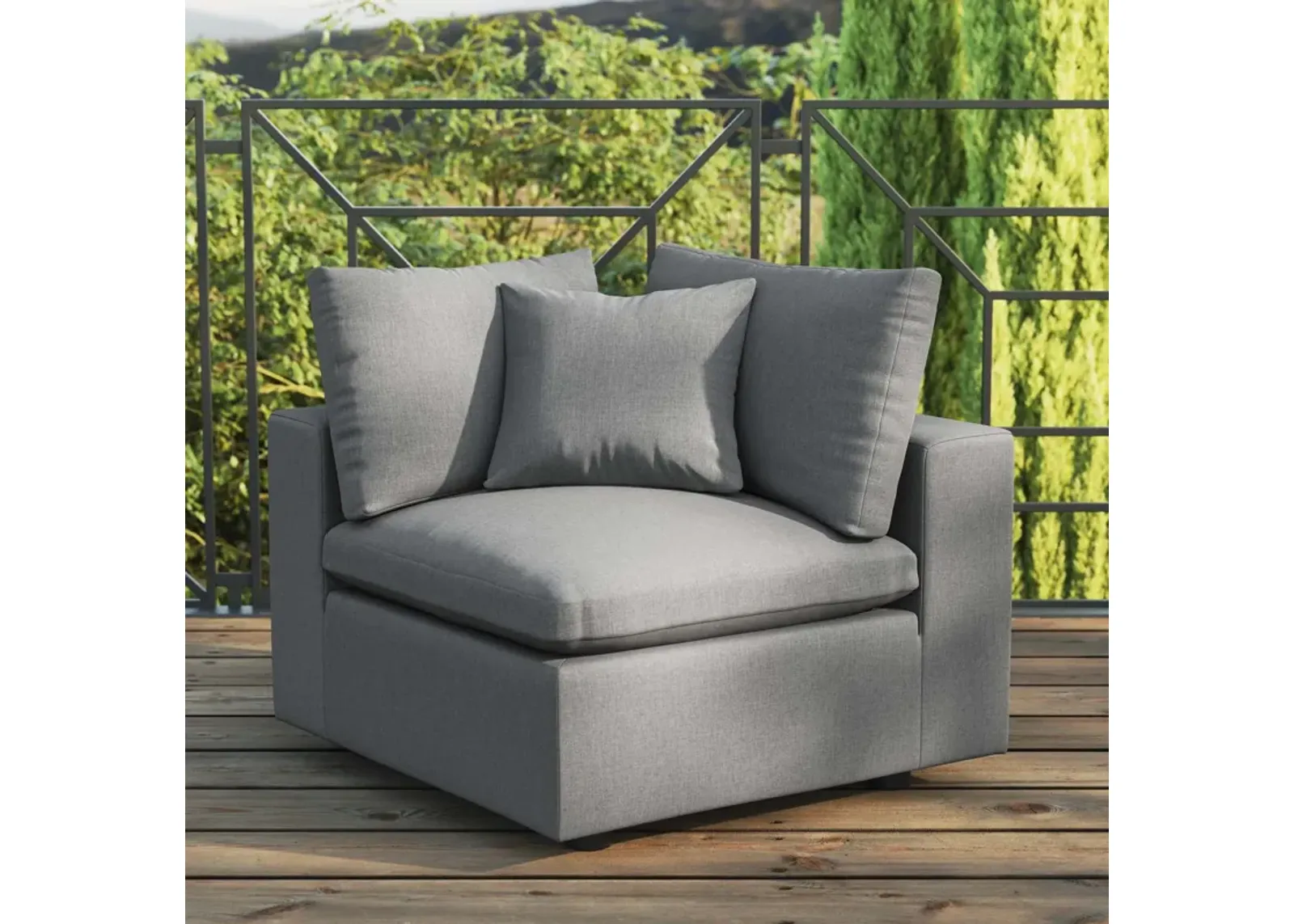 Commix Overstuffed Outdoor Patio Corner Chair