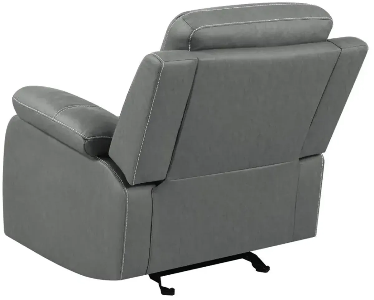 Nova 3-piece Upholstered Motion Reclining Sofa Set Dark Grey