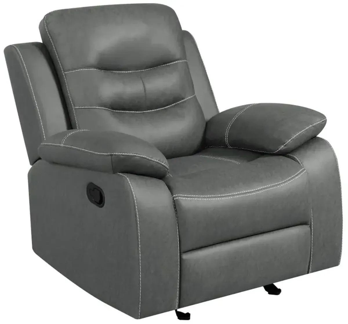 Nova 3-piece Upholstered Motion Reclining Sofa Set Dark Grey