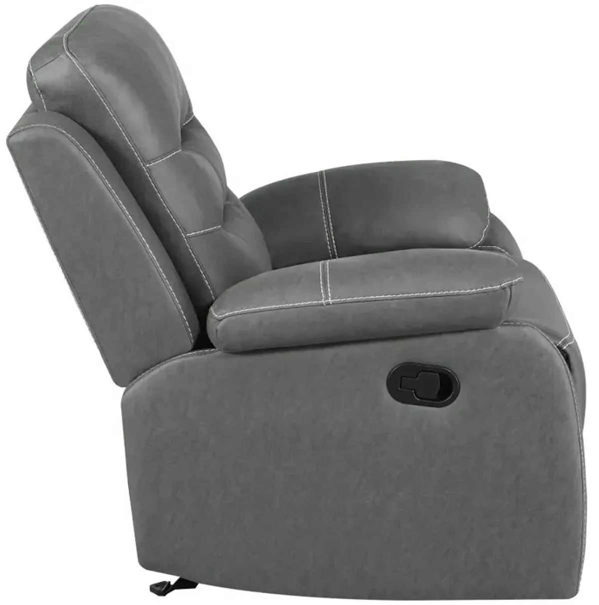 Nova 3-piece Upholstered Motion Reclining Sofa Set Dark Grey