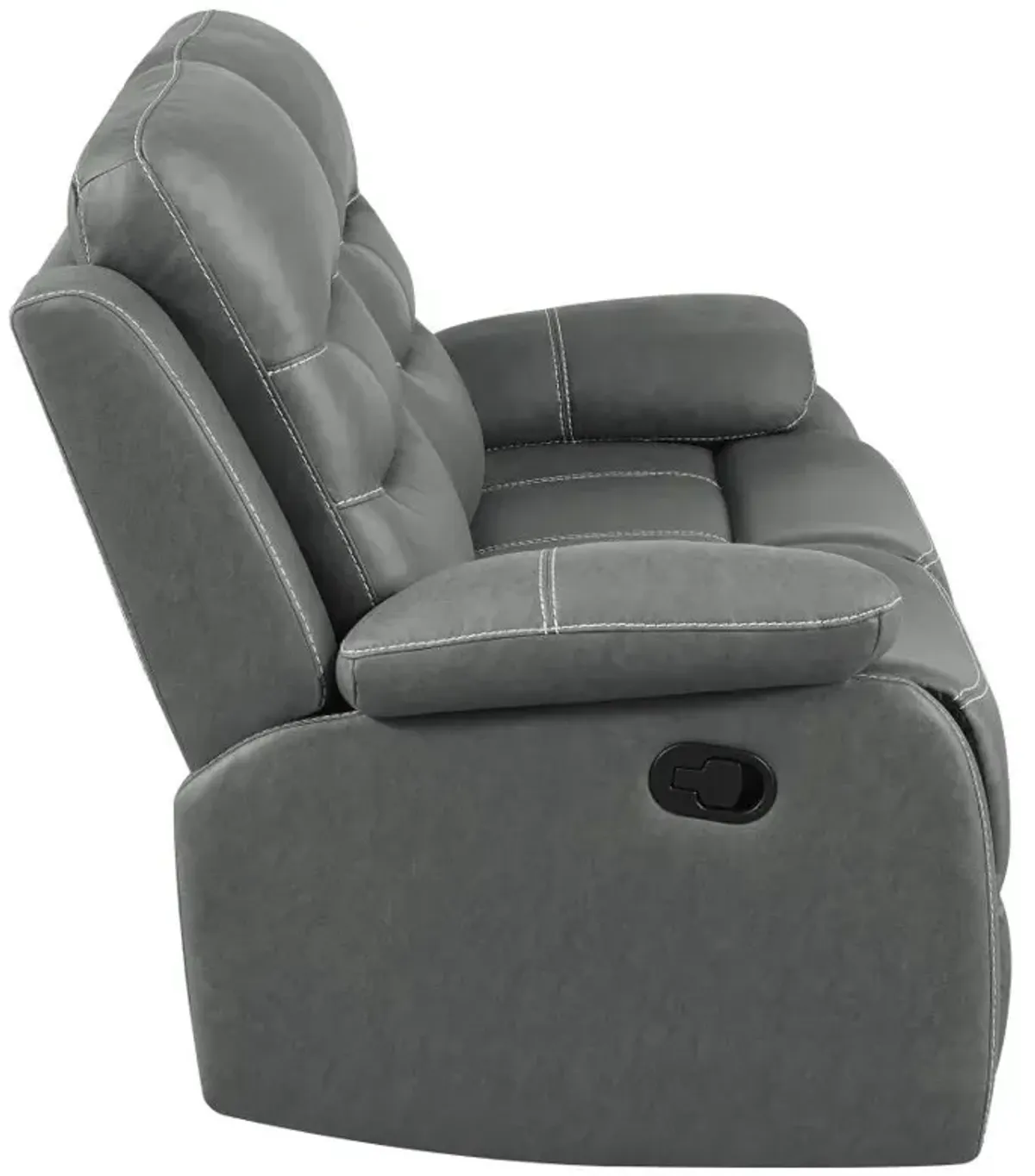 Nova 3-piece Upholstered Motion Reclining Sofa Set Dark Grey