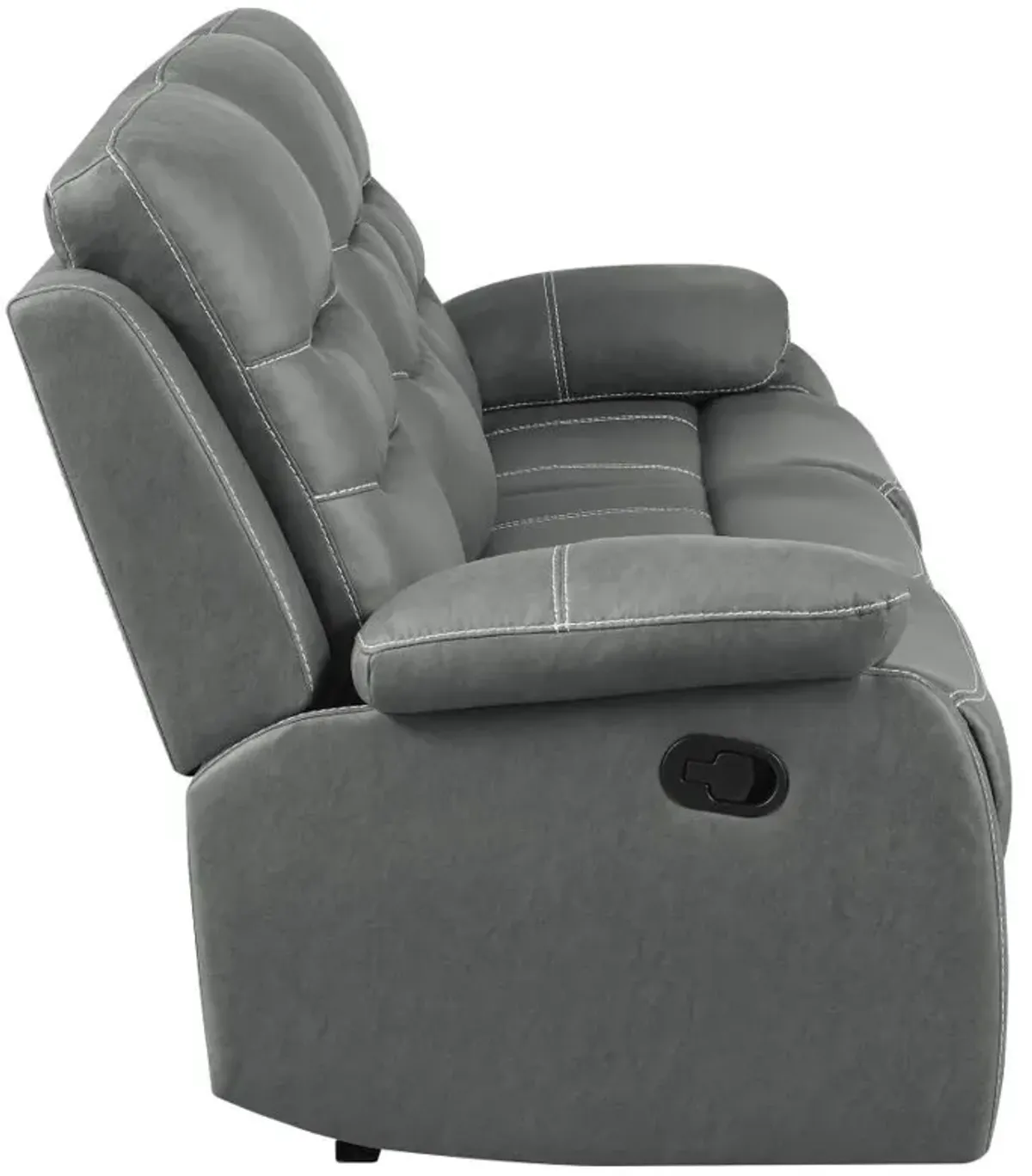 Nova 3-piece Upholstered Motion Reclining Sofa Set Dark Grey