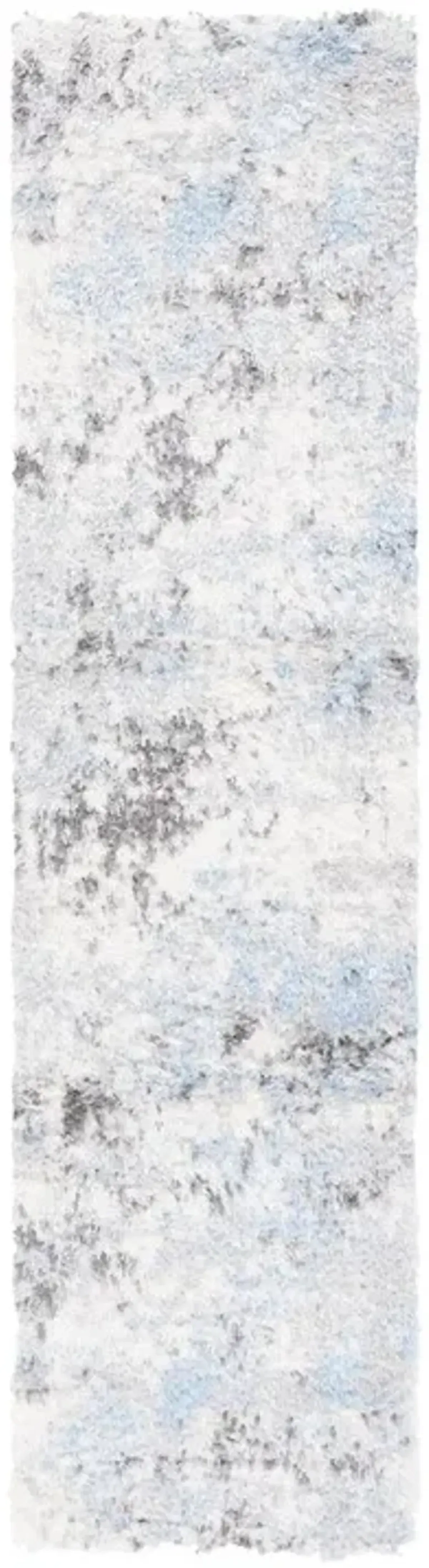 LINDSAY SHAG 556 Blue  2'-2' X 8' Runner Rug