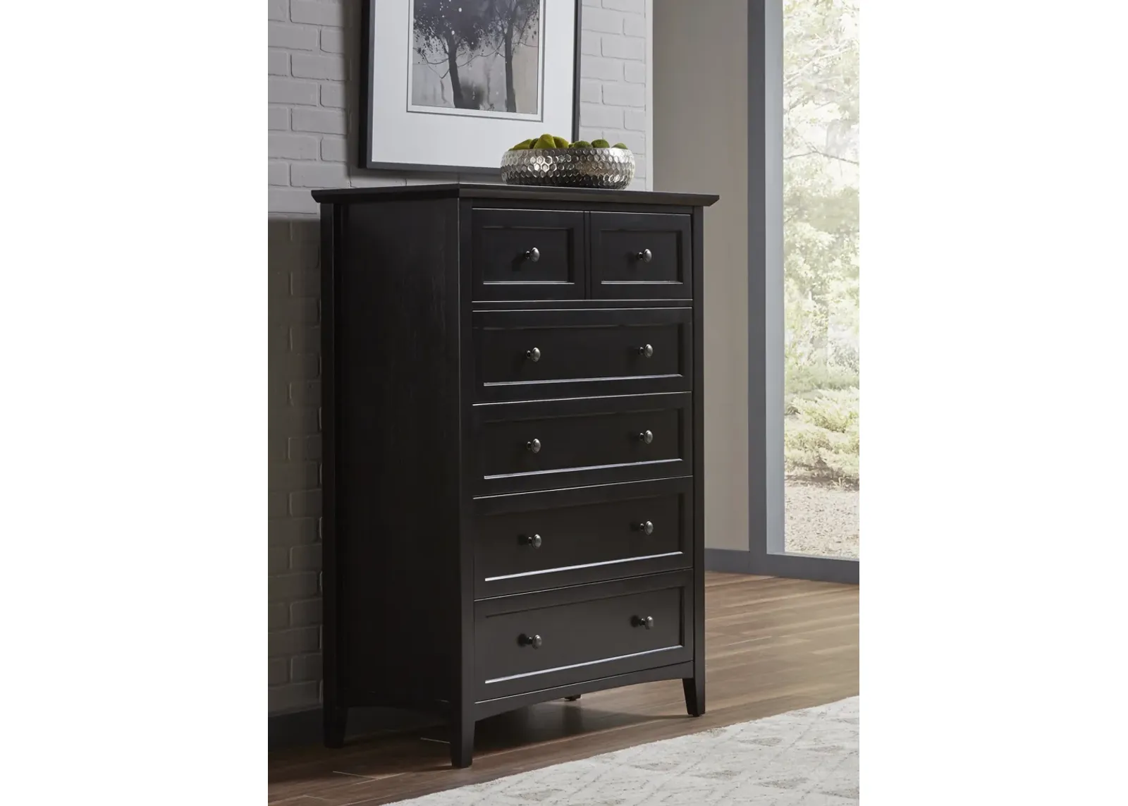 Paragon Five Drawer Chest in Black (2024)