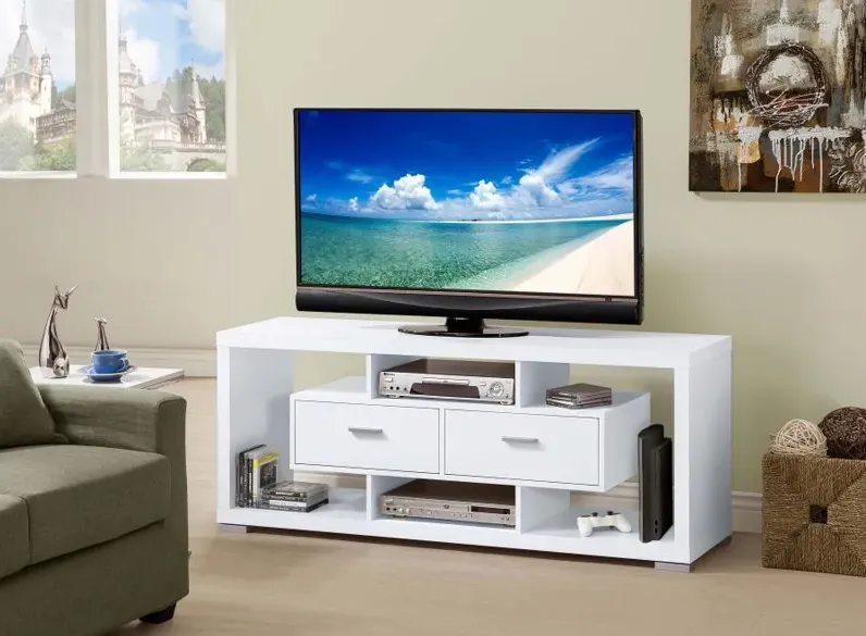 Darien 2-drawer Rectangular TV Console White