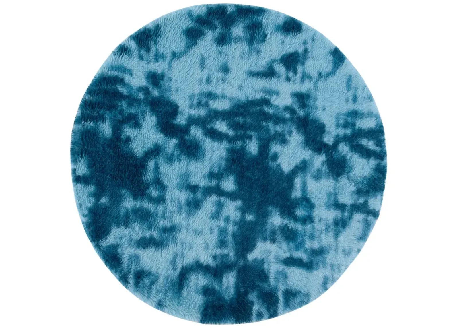 RAINBOW SHAG 100 BLUE 4' x 4' Round Round Rug