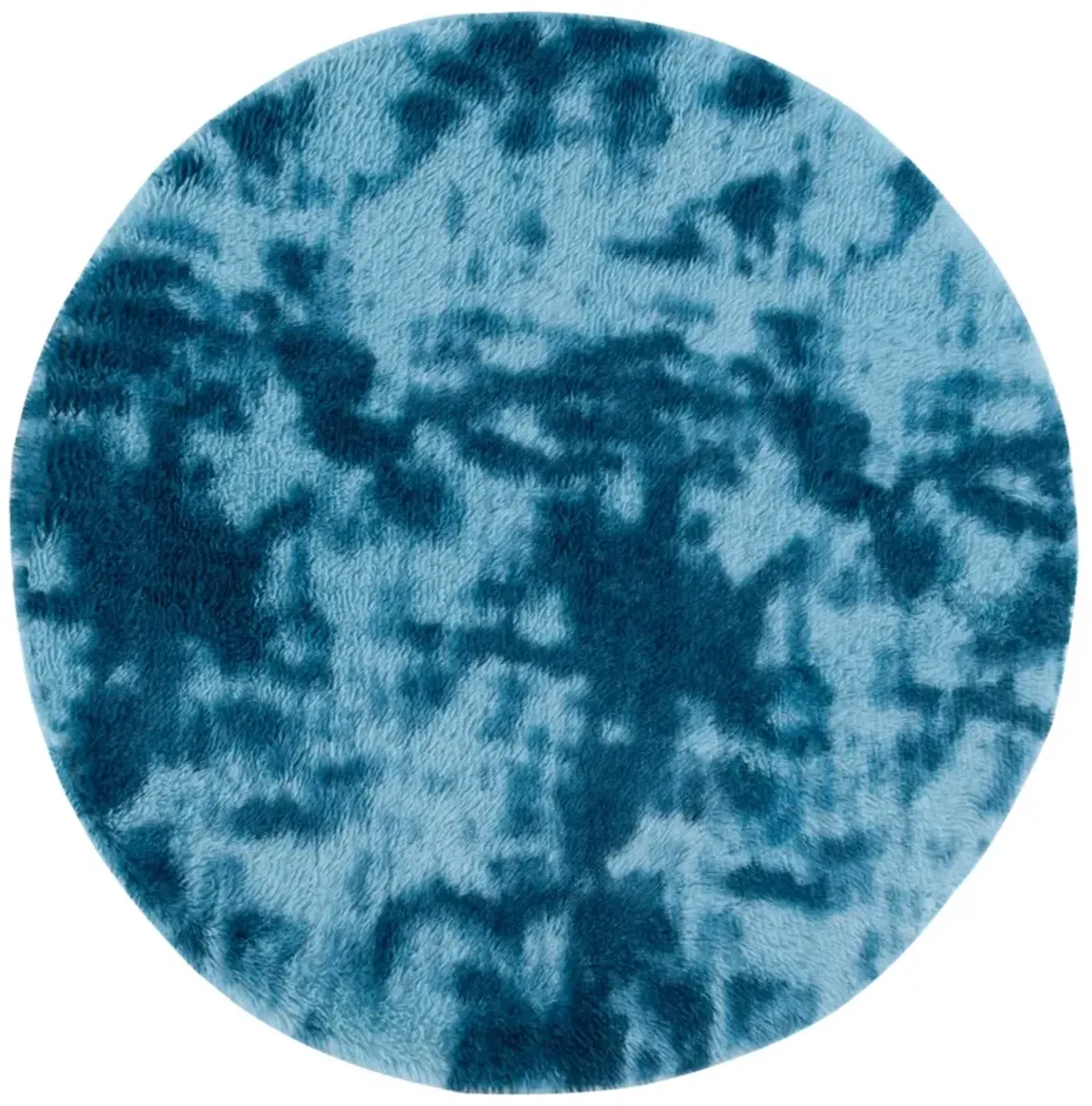 RAINBOW SHAG 100 BLUE 4' x 4' Round Round Rug