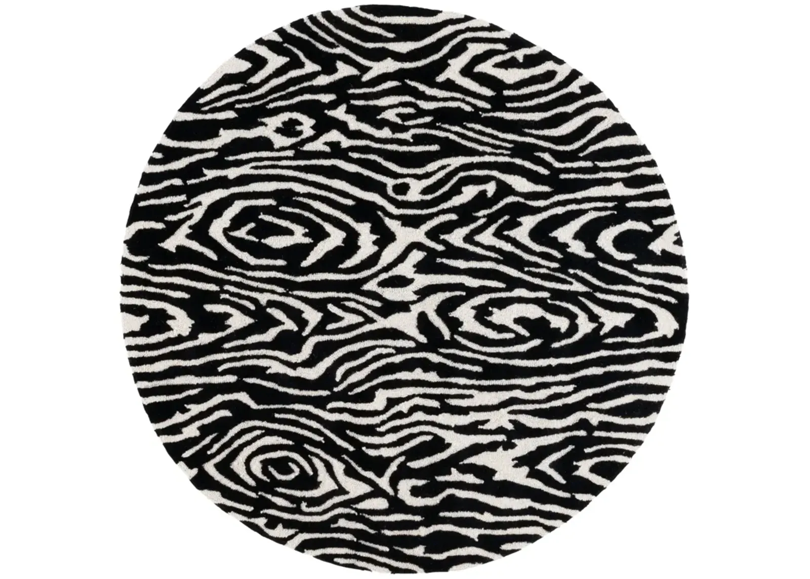 EBONY 550 BLACK  6' x 6' Round Round Rug