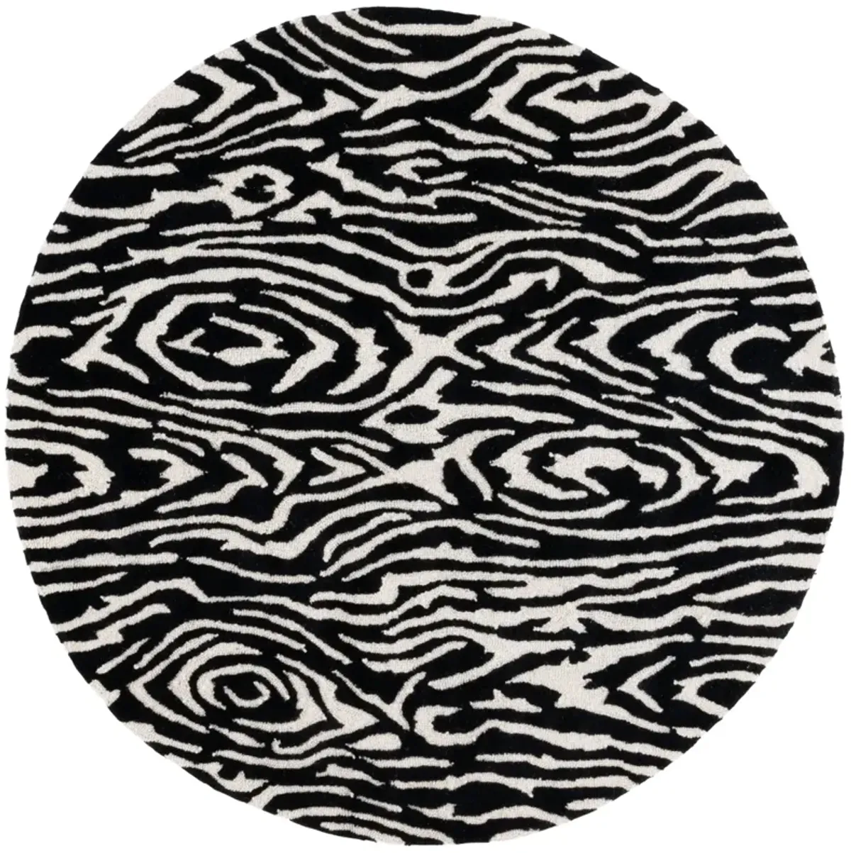 EBONY 550 BLACK  6' x 6' Round Round Rug