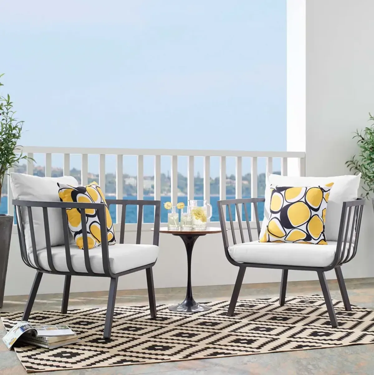 Riverside Outdoor Aluminum Armchair Set of 2