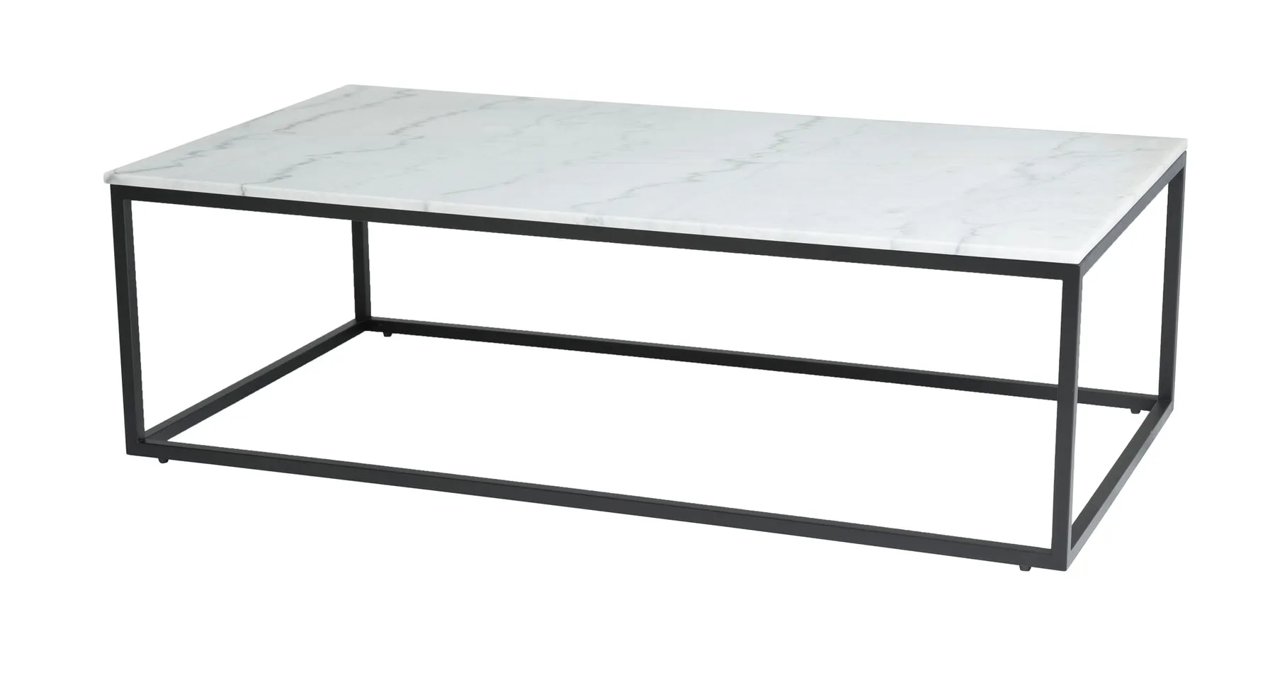 Verona Coffee Table - White Marble Top/ Matte Black Base