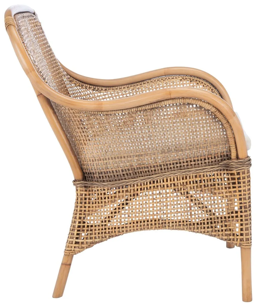 CHARLIE RATTAN ACCENT CHAIR W/ CUSHION