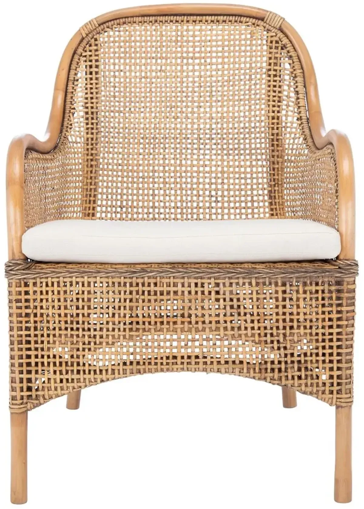 CHARLIE RATTAN ACCENT CHAIR W/ CUSHION