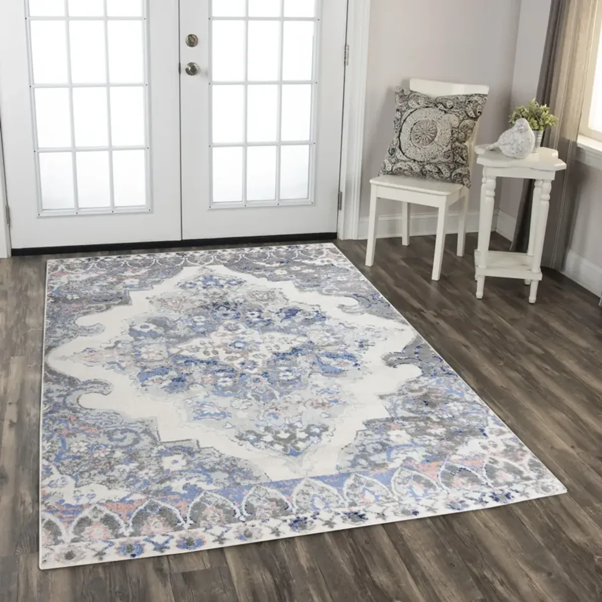 Marquise L. Blue  Polypropylene  8'0"x9'6" Rectangle Rug