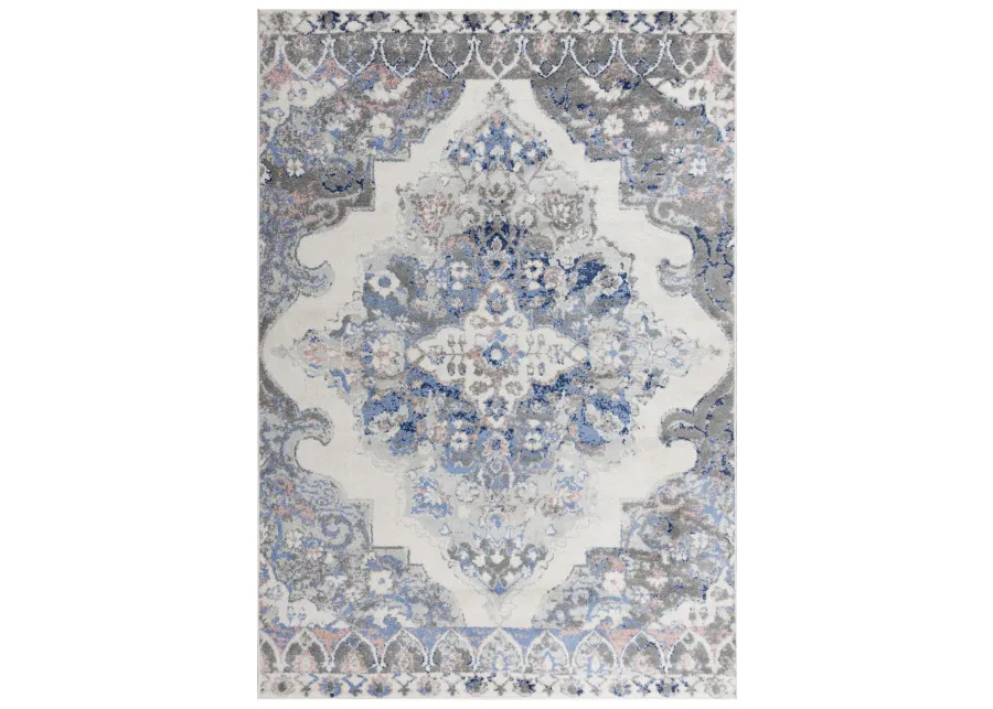 Marquise L. Blue  Polypropylene  8'0"x9'6" Rectangle Rug