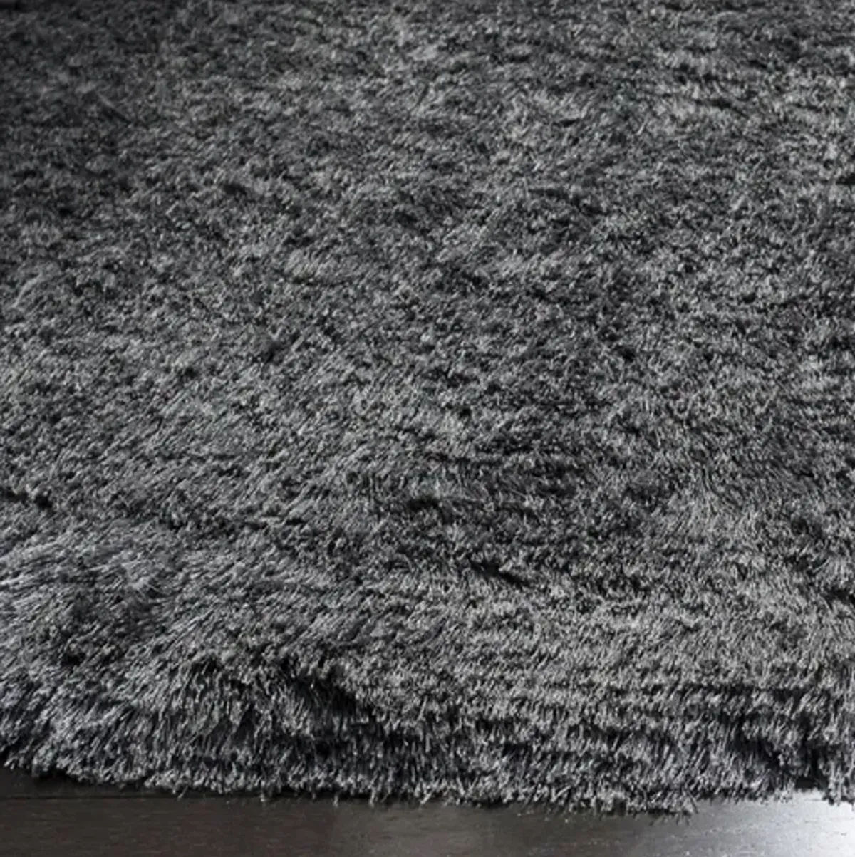 PARIS SHAG Grey 5' X 5' Round Round Rug