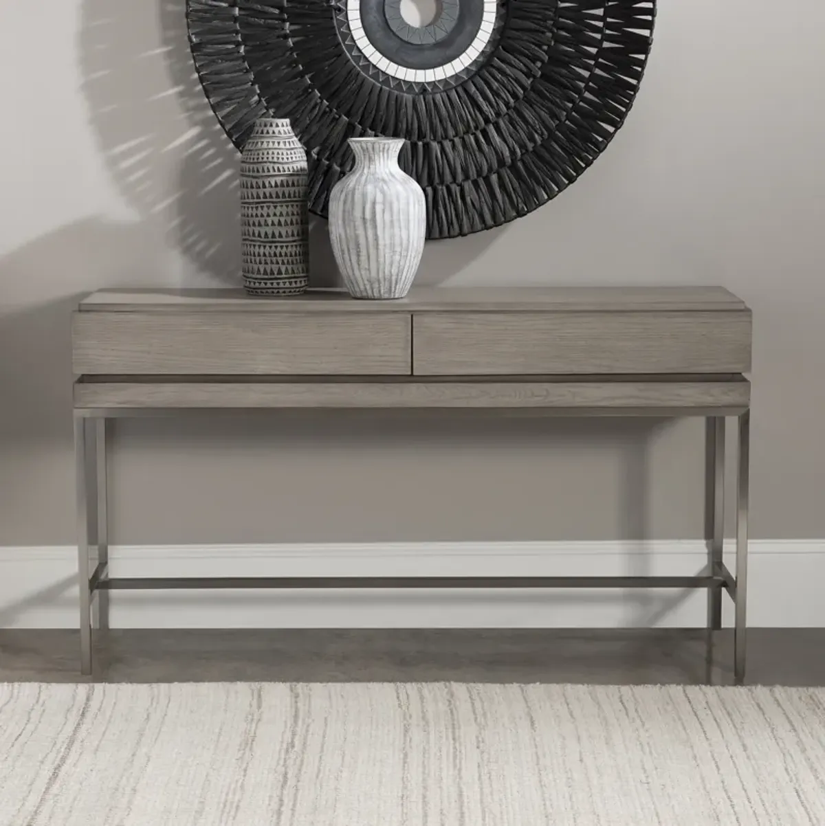 Kamala Gray Oak Console Table