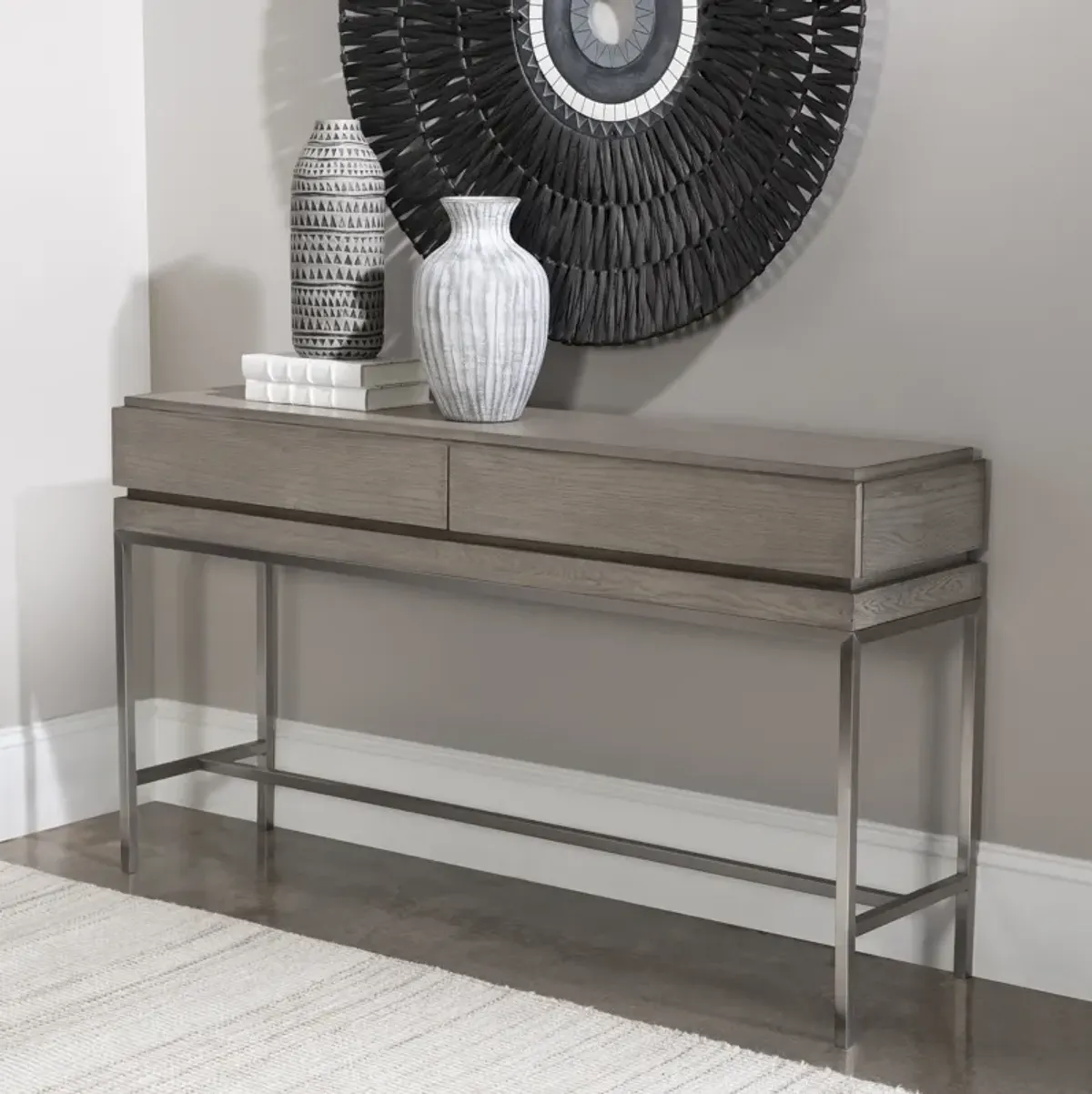 Kamala Gray Oak Console Table