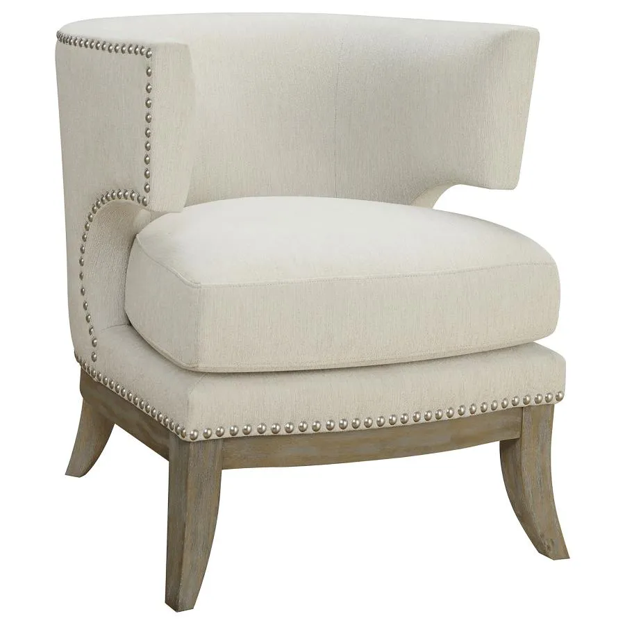 Hanover Dominic Barrel Back Accent Chair White And Weathered Grey