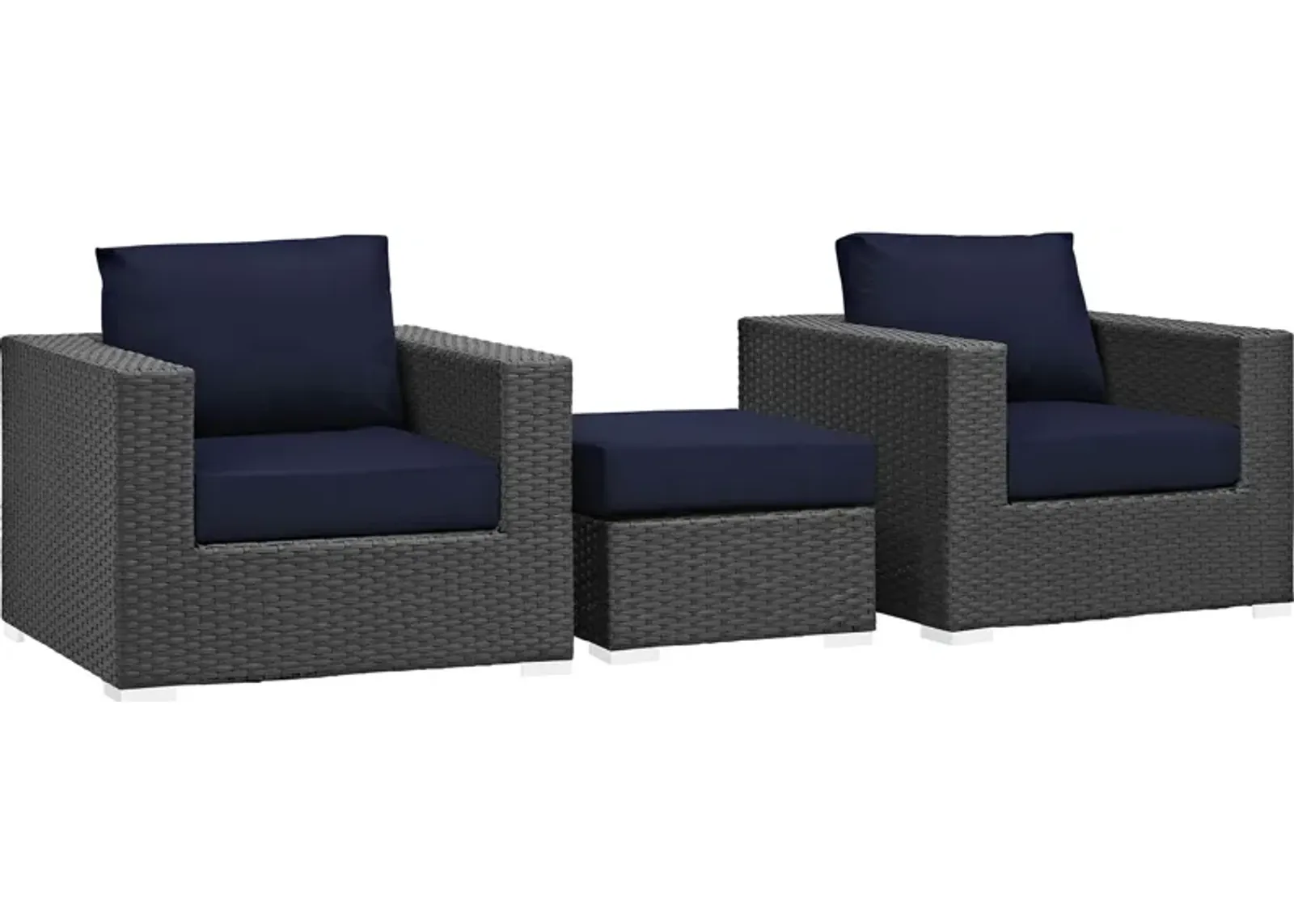 Sojourn 3 Piece Outdoor Patio Sunbrella® Sectional Set