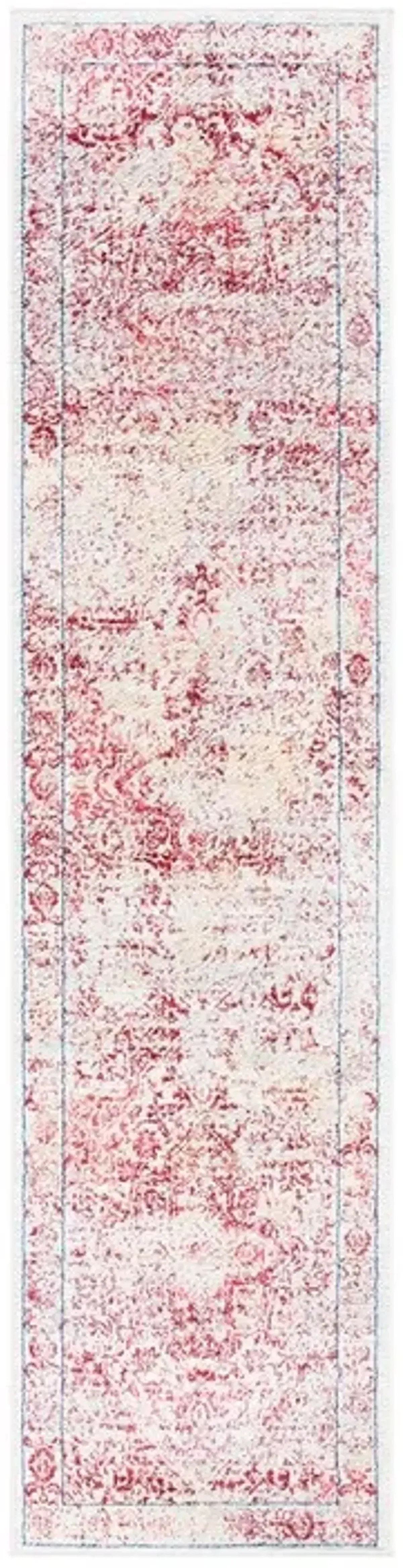 Brentwood 832 Ivory / Red 2' X 8' Runner Powerloomed Rug