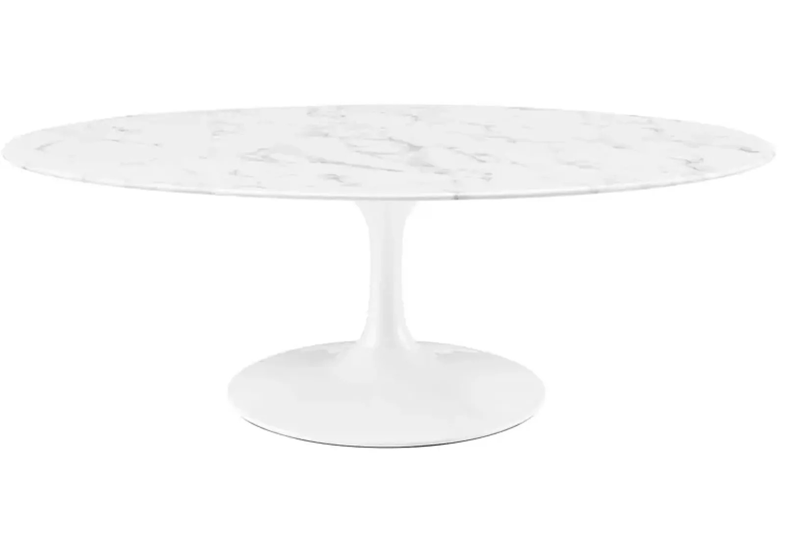 Lippa 48" Oval Artificial Marble Coffee Table