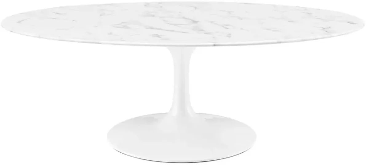 Lippa 48" Oval Artificial Marble Coffee Table