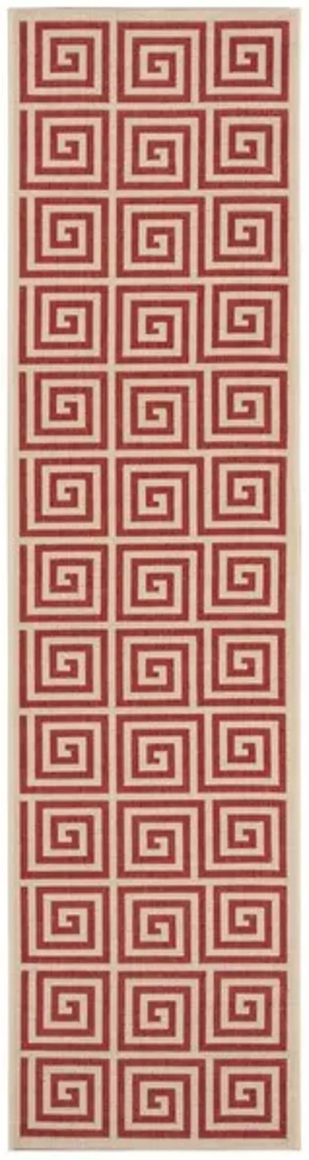 LINDEN 129 Collection LND129Q-28 Red / Creme 2'-2" X 8'