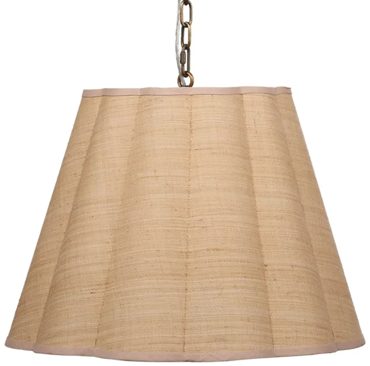 Scalloped 1-Light Pendant, Raffia