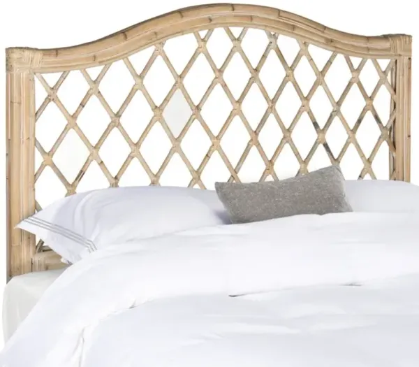 Gabrielle White Washed Wicker Headboard