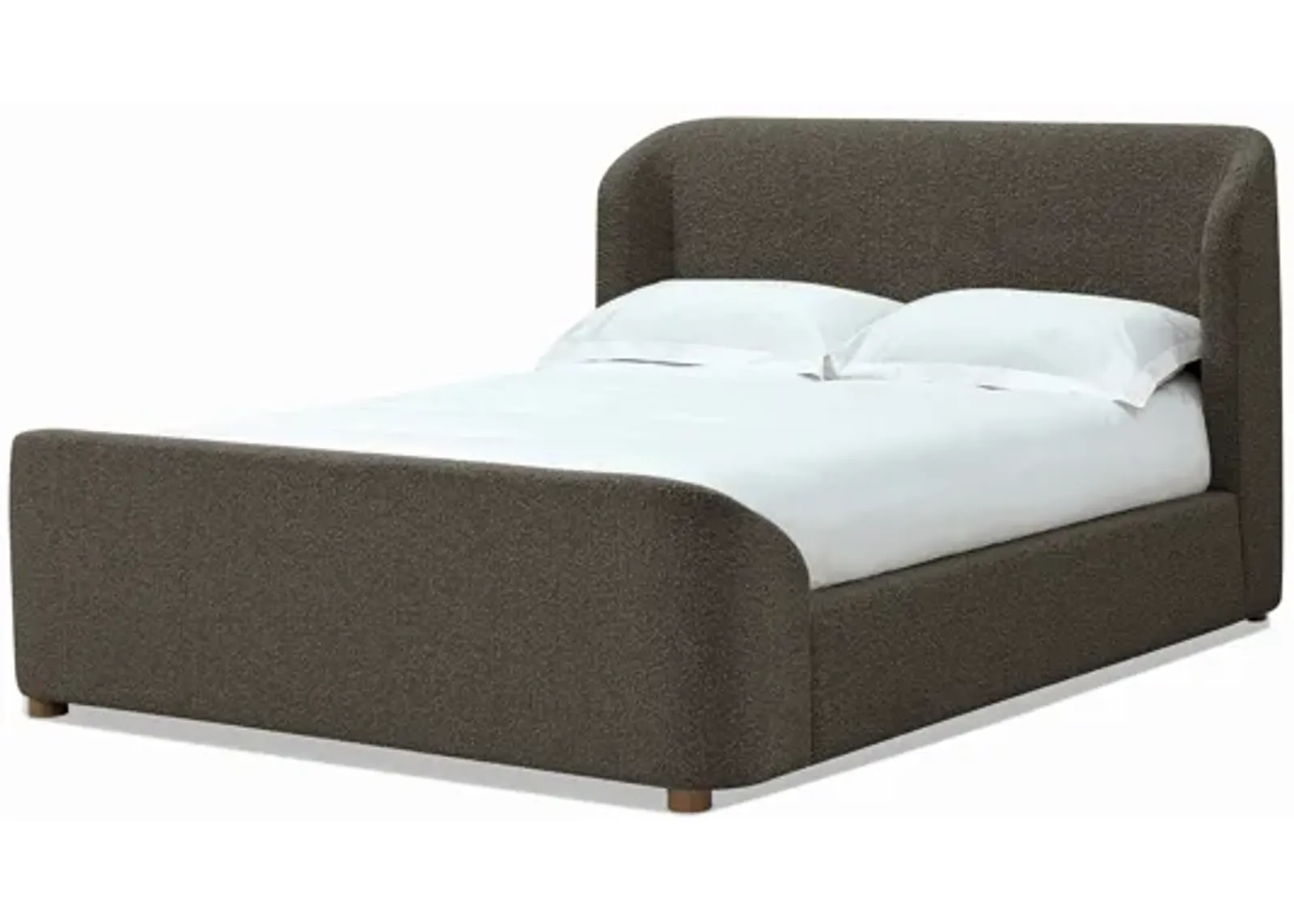 Kiki Full-size Upholstered Platform Bed in Pumpernickel Boucle