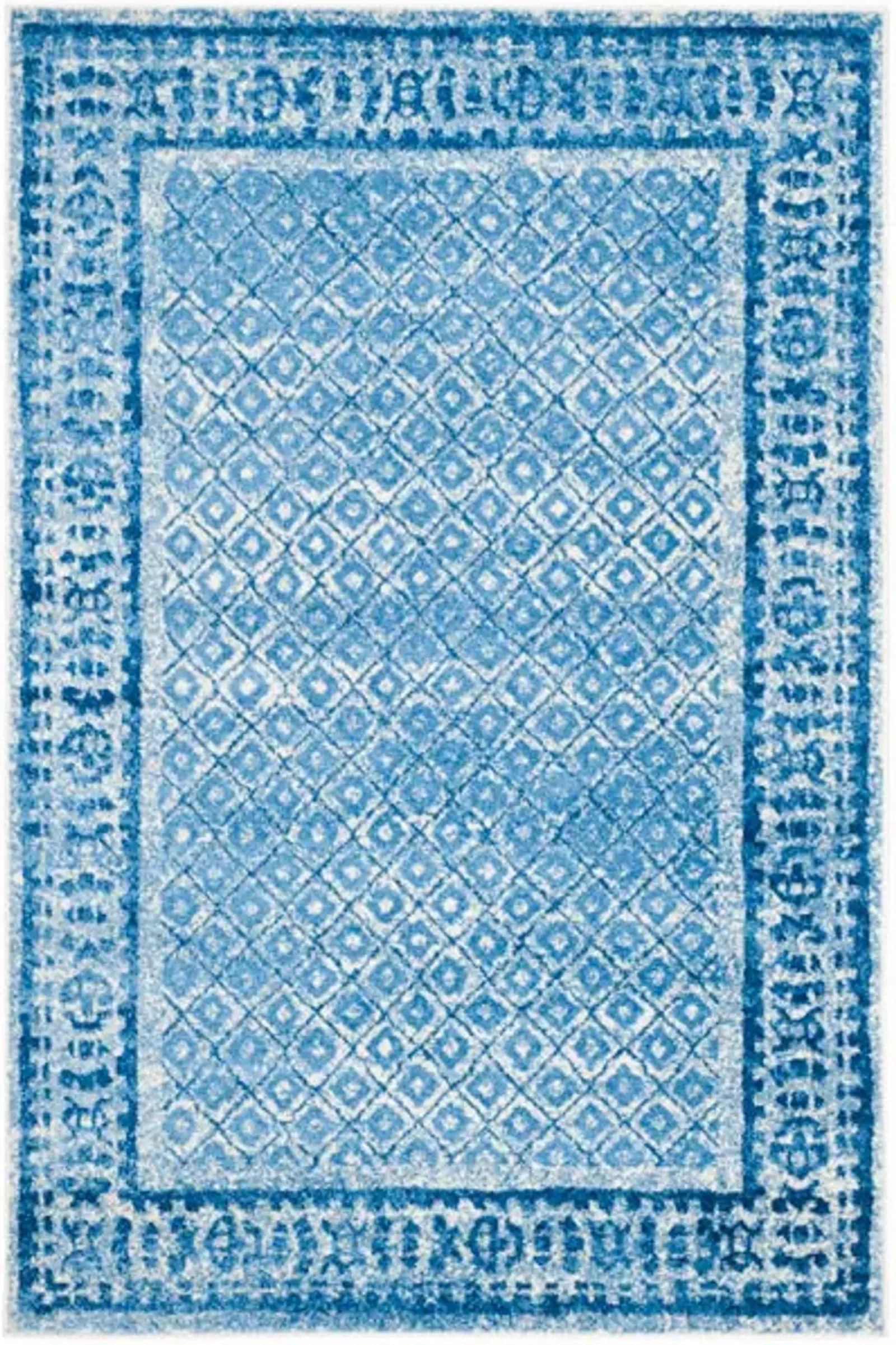 Adirondack Contemporary Silver / Blue 2'-6" X 6' Powerloomed Rug