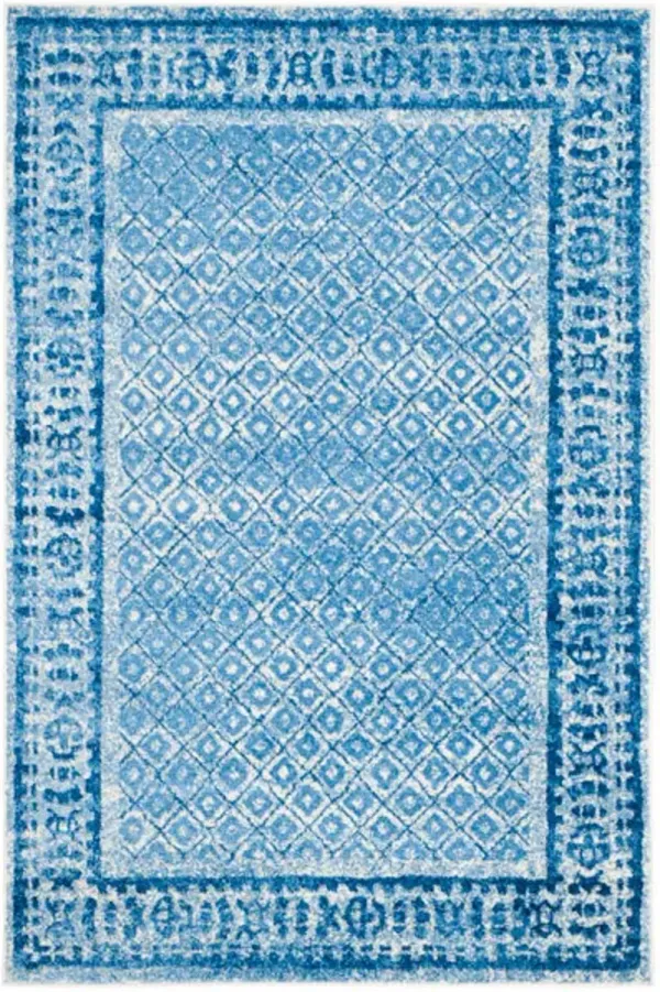 Adirondack Contemporary Silver / Blue 2'-6" X 6' Powerloomed Rug