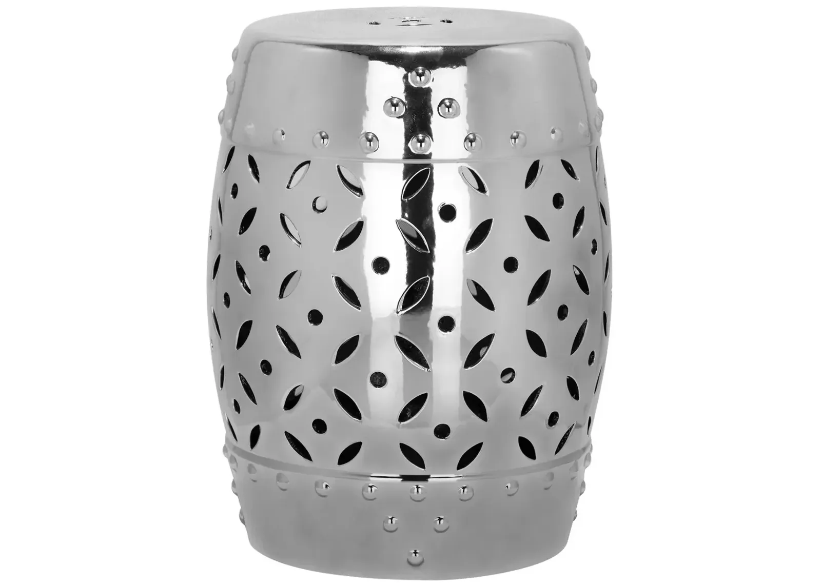 Silver Lattice Coin Garden Stool