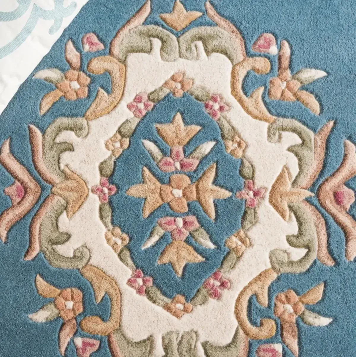 AUBUSSON 301 BLUE  2'-3' x 8' Runner Rug