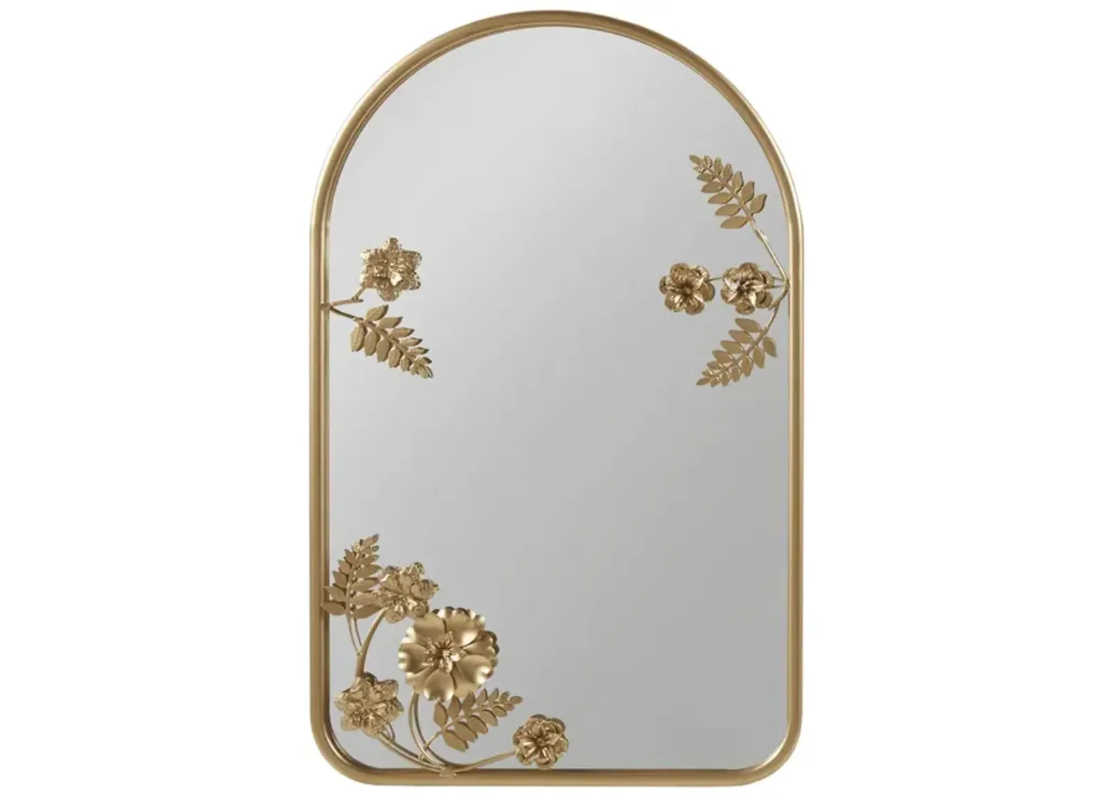 Madison Park Adaline Gold Arched Metal Floral Wall Mirror