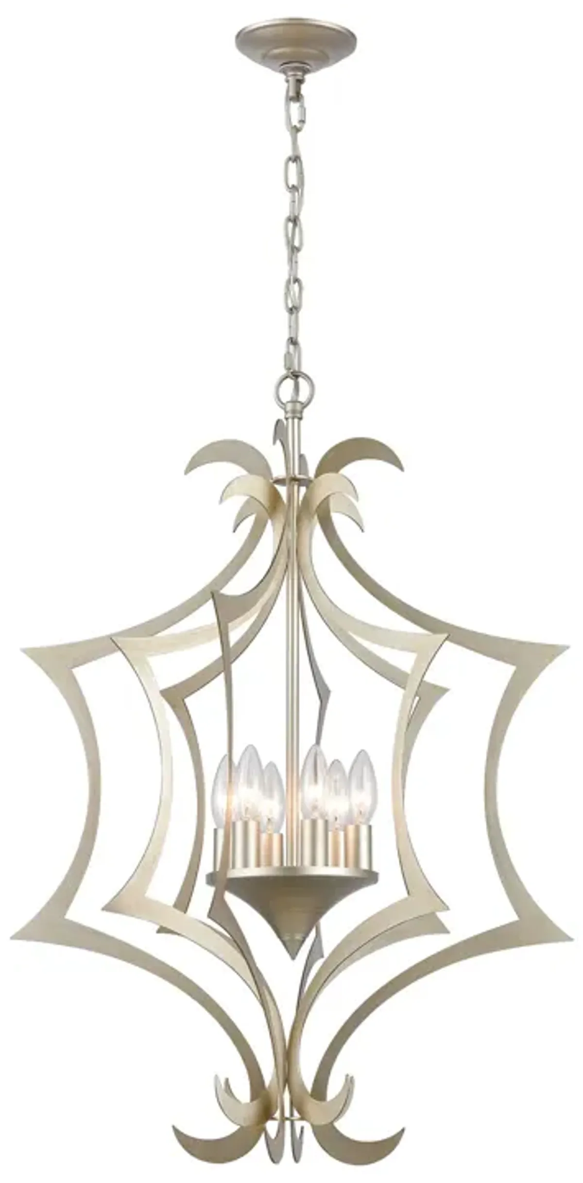 Delray 21" Wide 6-Light Pendant - Aged Silver