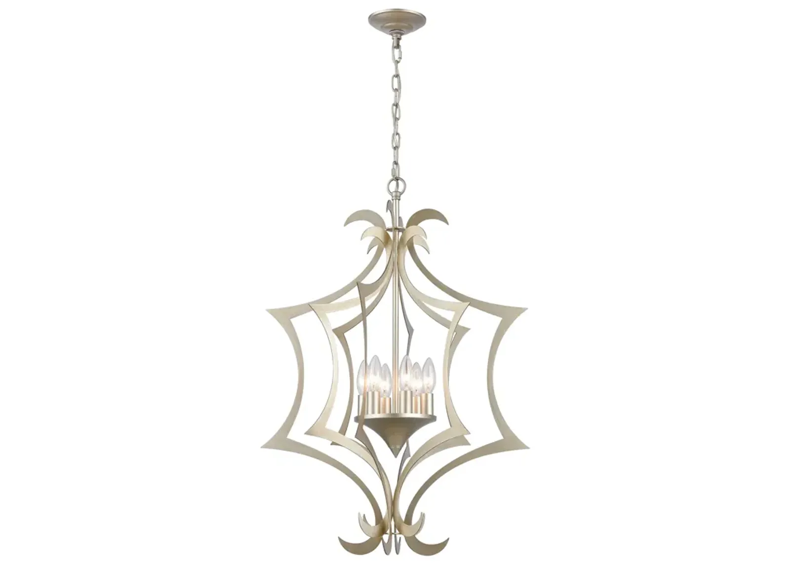 Delray 21" Wide 6-Light Pendant - Aged Silver