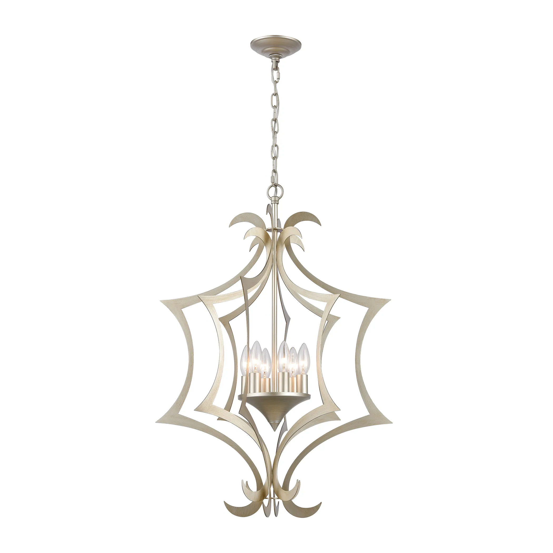 Delray 21" Wide 6-Light Pendant - Aged Silver