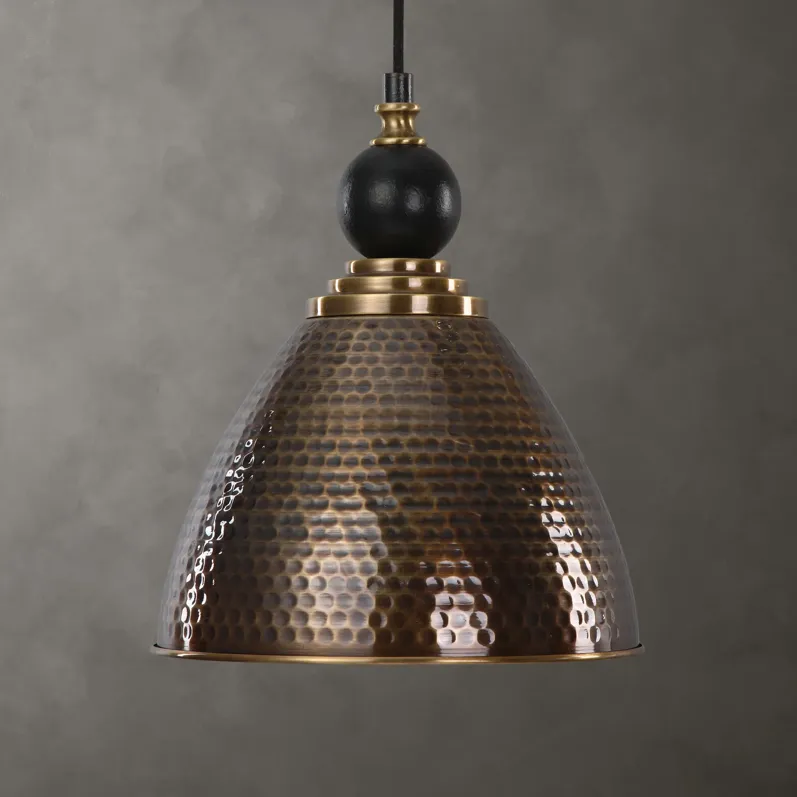 Adastra 1 Light Antique Brass Pendant