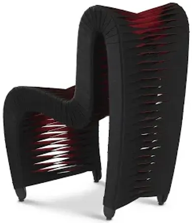 seat belt dining chair, black/red