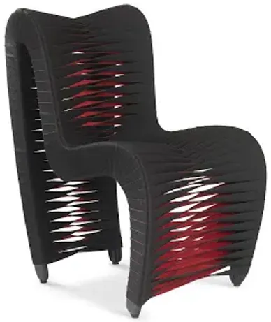 seat belt dining chair, black/red